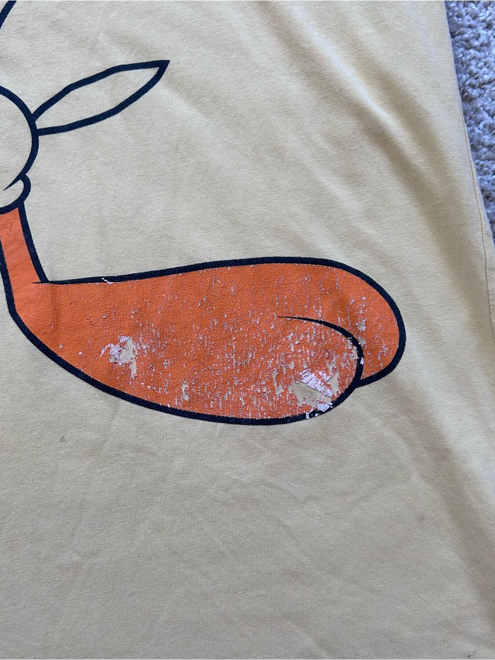 Mens Looney Tunes DeFacto Tweety Bird Graphic T-Shirt Yellow Curved Hem Size XXL - Picture 4 of 9